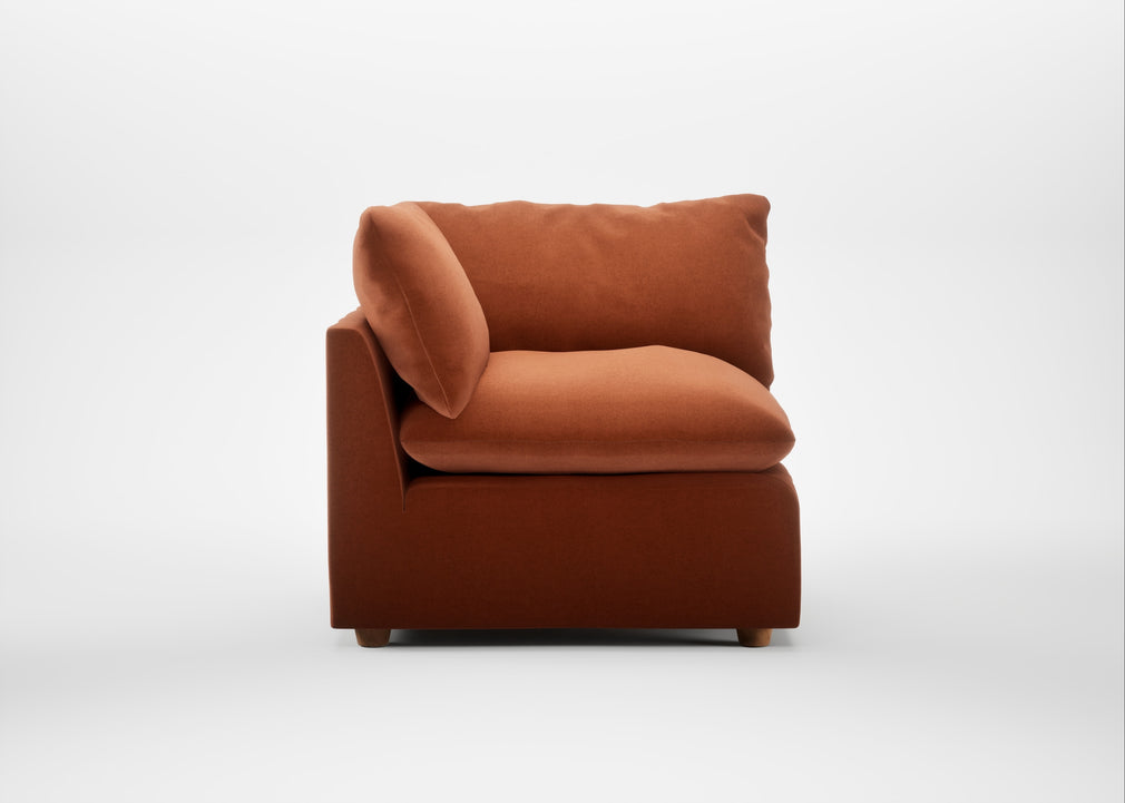 Astrid Corner Unit Cotton Velvet Russet / Natural Beech