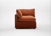 Astrid Corner Unit Cotton Velvet Russet / Walnut Stained Beech
