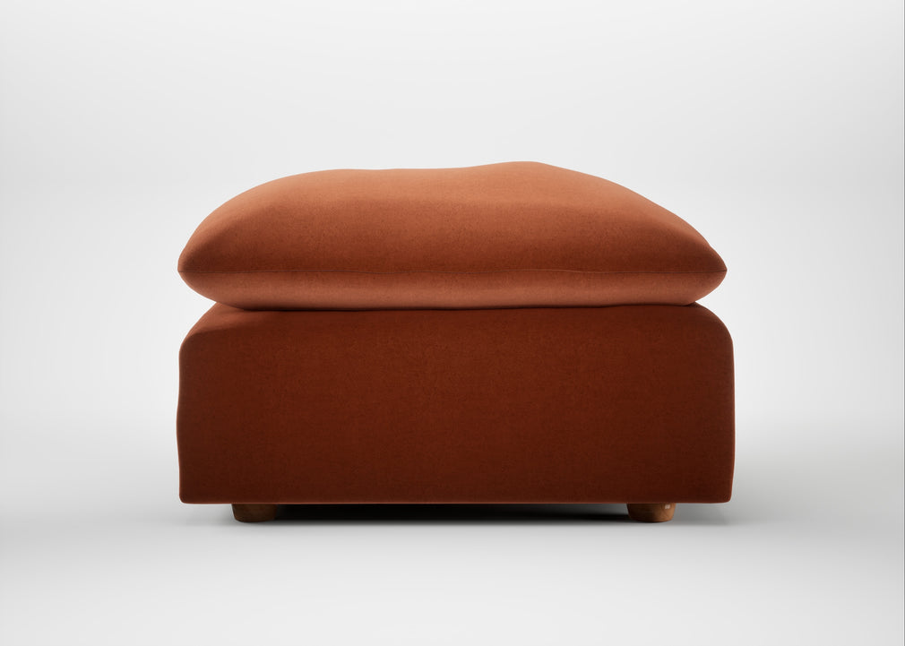 Astrid Ottoman Cotton Velvet Russet / Natural Beech