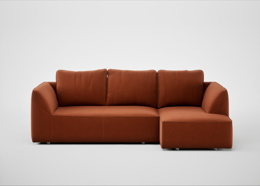 Morven Right Hand Facing Corner Chaise Sofa Cotton Velvet Russet
