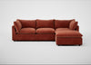 Astrid Right Hand Facing Corner Chaise Sofa Smart Luxe Velvet Tawny / Walnut Stained Beech