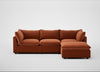 Astrid Right Hand Facing Corner Chaise Sofa Cotton Velvet Russet / Walnut Stained Beech