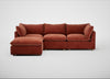 Astrid Left Hand Facing Corner Chaise Sofa Smart Luxe Velvet Tawny / Natural Beech
