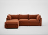 Astrid Left Hand Facing Corner Chaise Sofa Cotton Velvet Russet / Walnut Stained Beech