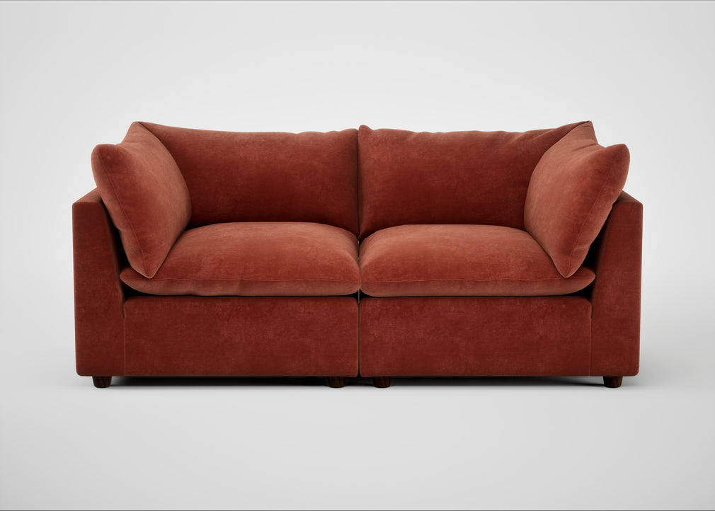 Astrid 3 Seater Sofa Smart Luxe Velvet Tawny / Walnut Stained Beech