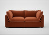 Astrid 3 Seater Sofa Cotton Velvet Russet / Walnut Stained Beech