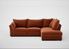 Tailor Right Hand Facing Corner Sofa Cotton Velvet Russet / Black