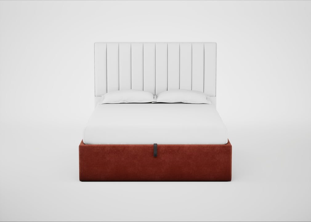 Lift Storage Divan Bed Base King / Black / Smart Luxe Velvet Tawny