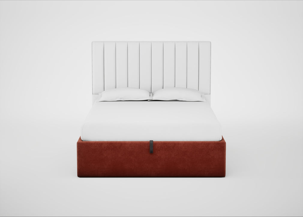 Lift Storage Divan Bed Base King / Natural / Smart Luxe Velvet Tawny