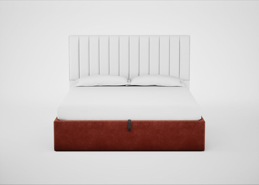 Lift Storage Divan Bed Base Super King / Black / Smart Luxe Velvet Tawny