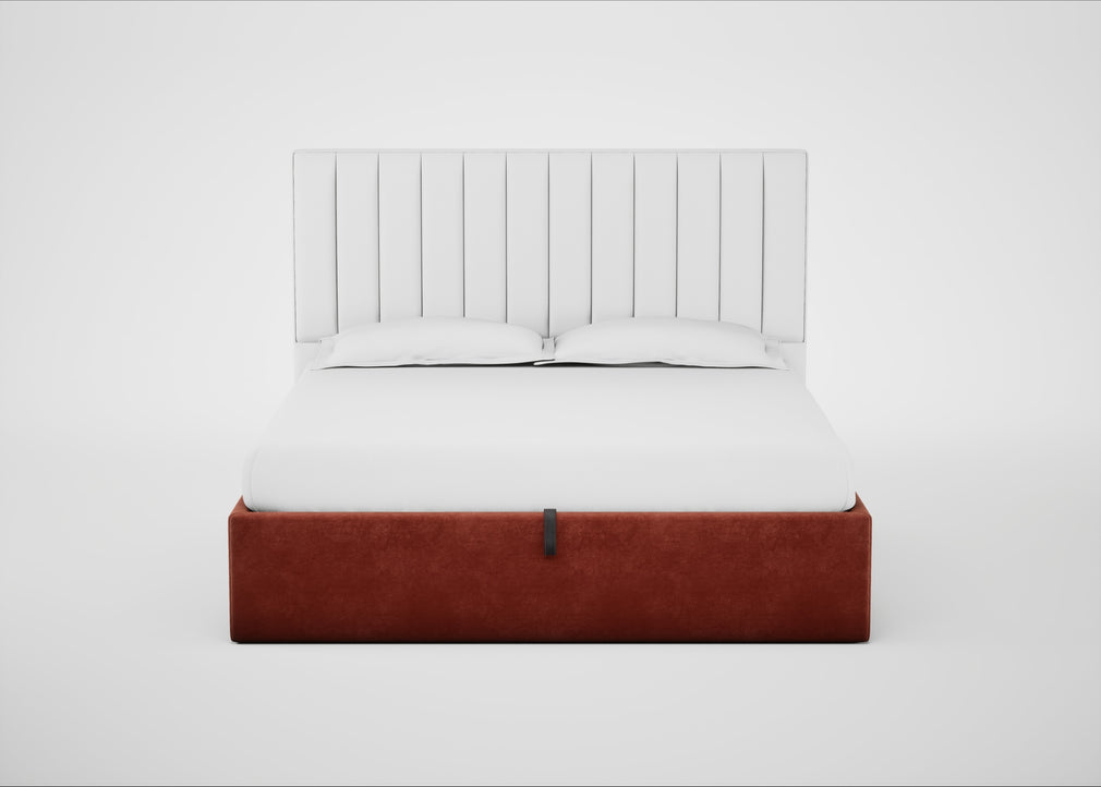 Lift Storage Divan Bed Base Super King / Natural / Smart Luxe Velvet Tawny