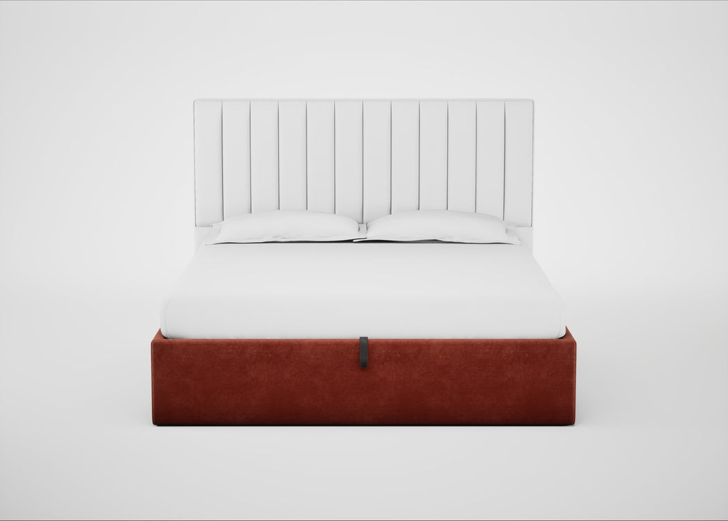 Lift Storage Divan Bed Base Super King / Natural / Smart Luxe Velvet Tawny