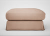 Tailor Loose Cover Square Footstool Capelo Linen-Cotton Rosedale