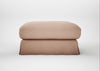 Tailor Loose Cover Square Footstool Capelo Linen-Cotton Rosedale