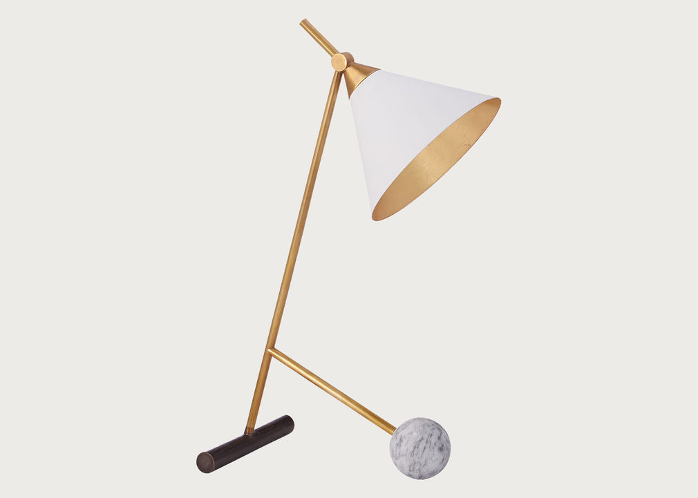 Cleo Table Lamp Brass & White