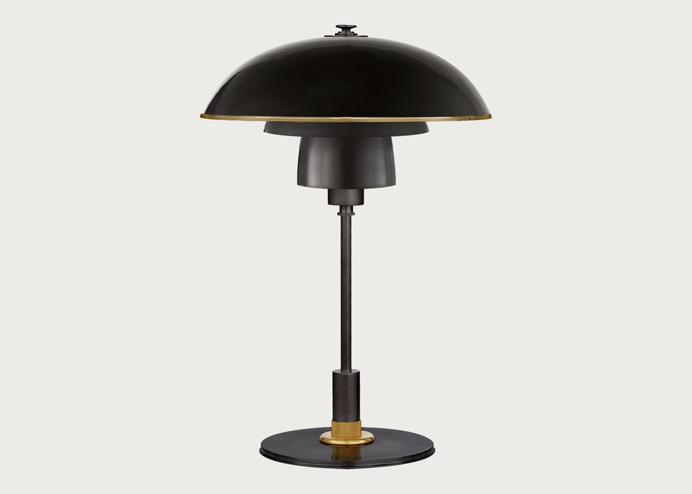 Whitman Desk Lamp Hand-Rubbed Antique Brass & Bronze Shade