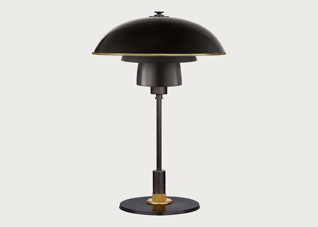 Whitman Desk Lamp Hand-Rubbed Antique Brass & Bronze Shade