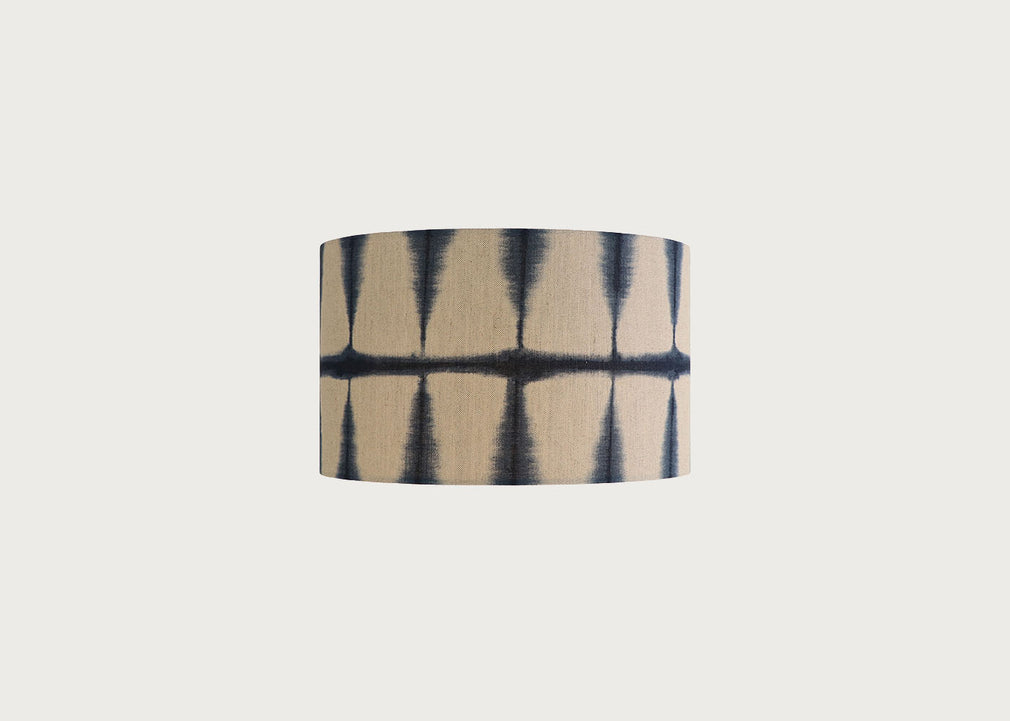 Shibori Lampshade Indigo Linen