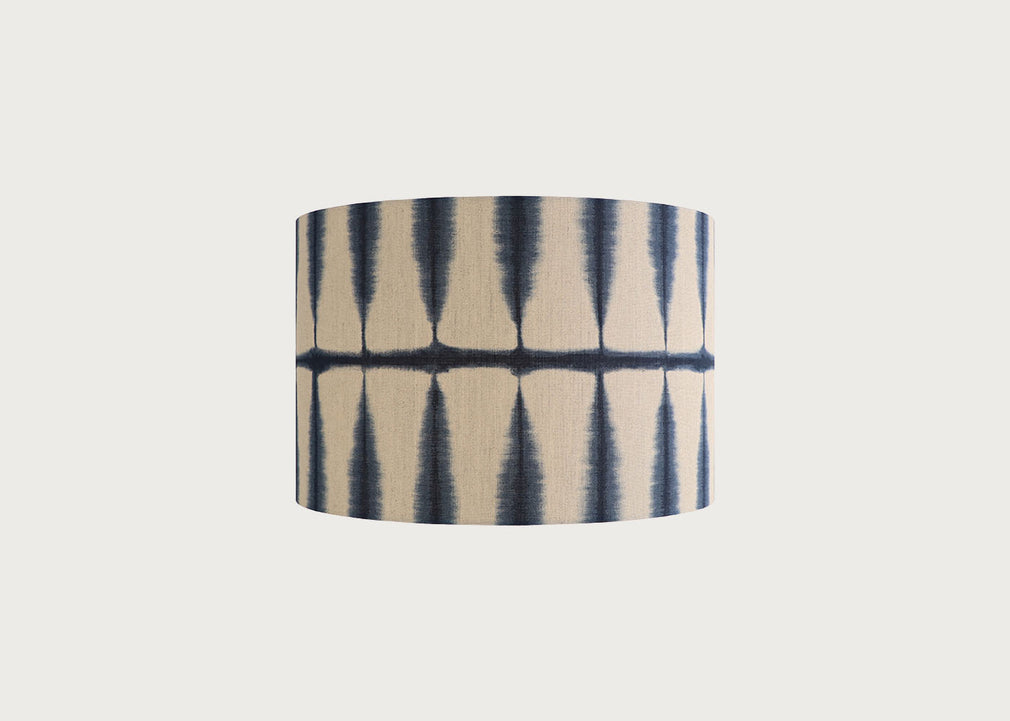 Shibori Lampshade Indigo Linen