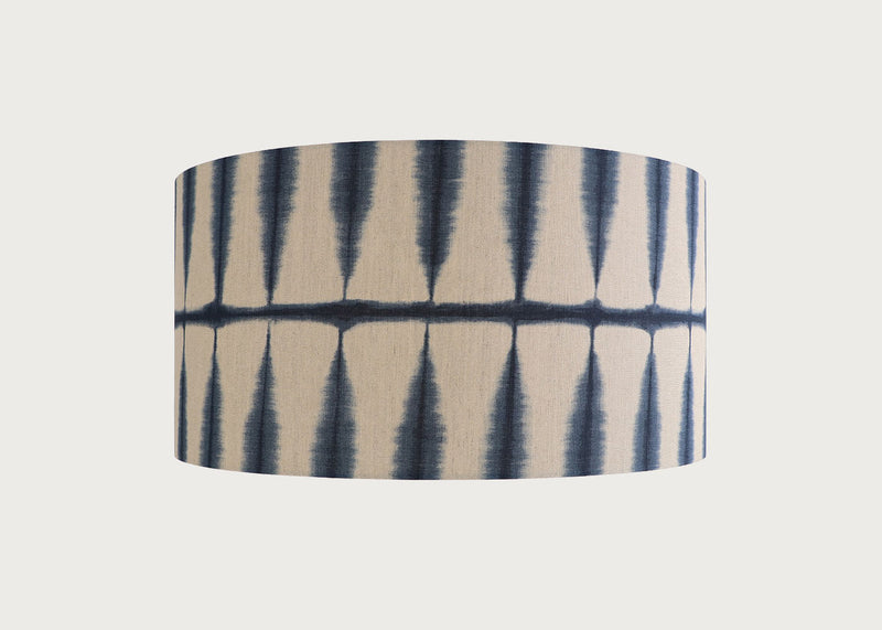 Shibori Lampshade Indigo Linen