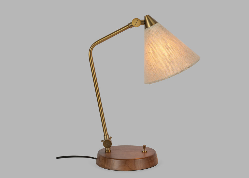 Dryden Table Lamp Walnut & Natural
