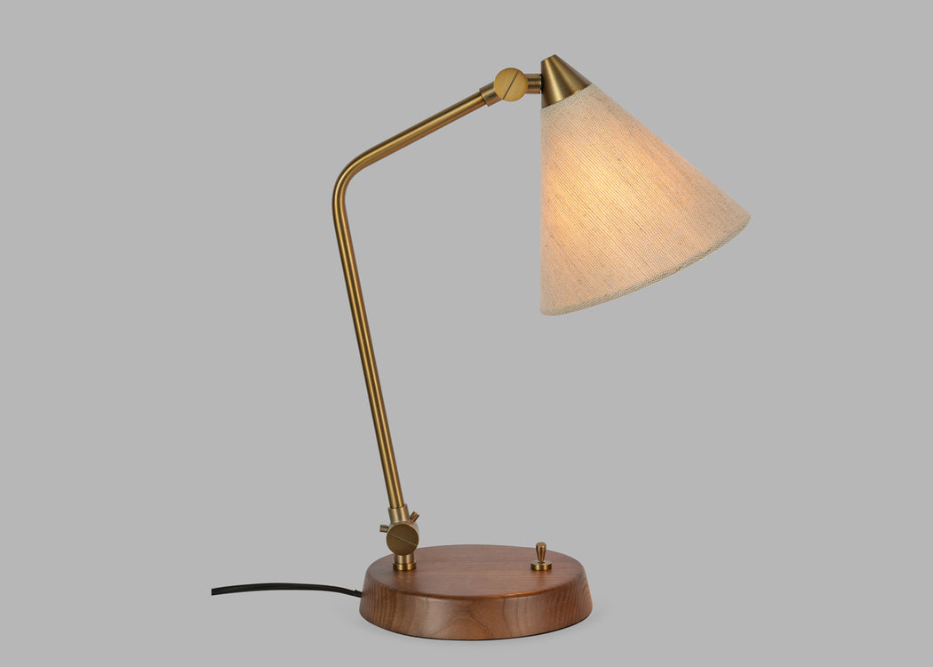 Dryden Table Lamp Walnut & Natural