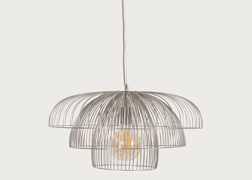 Makiko Pendant Light Brushed Steel Large