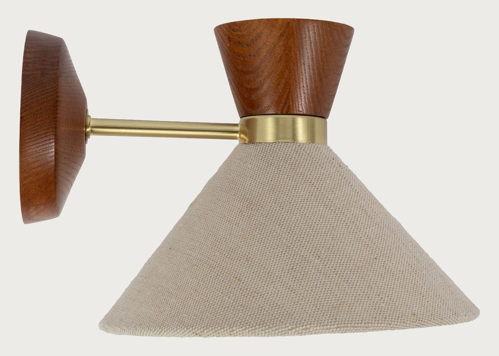 Osaka Wall Light Natural & Walnut Finish