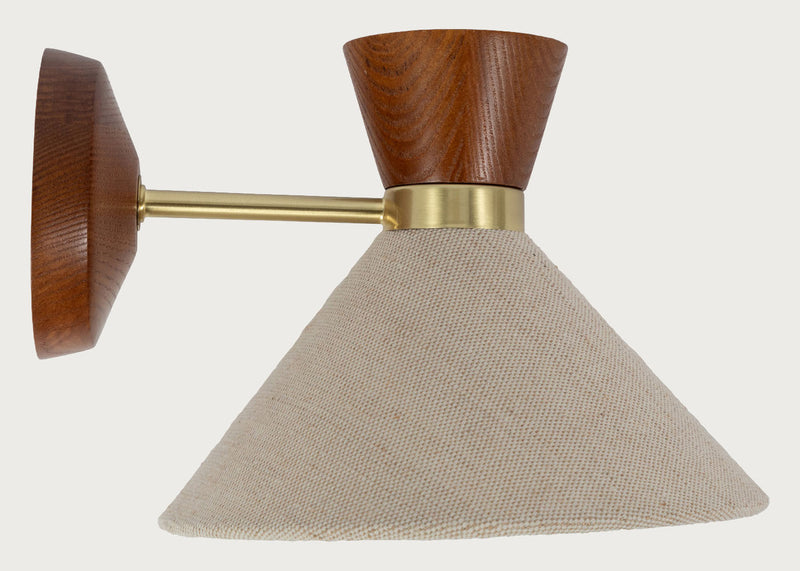 Osaka Wall Light Natural & Walnut Finish