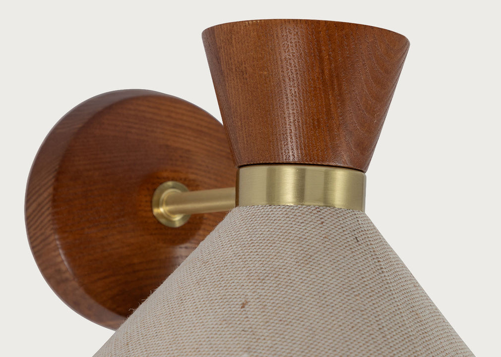 Osaka Wall Light Natural & Walnut Finish