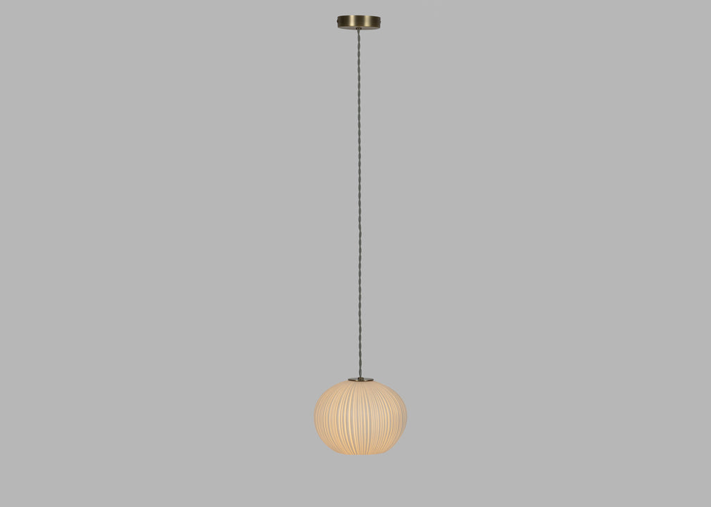 Sea Urchin Porcelain Pendant Light Small White