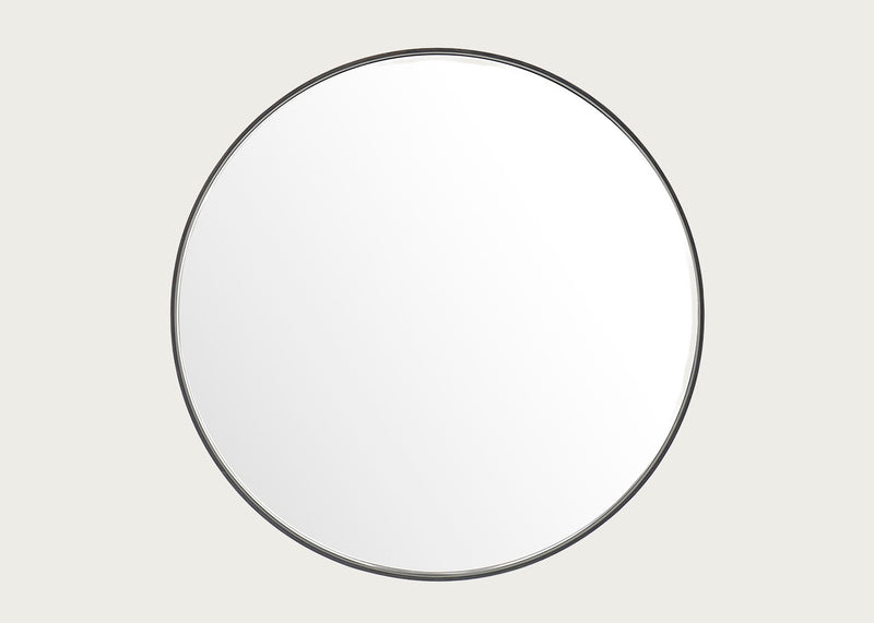 Glance Round Wooden Mirror