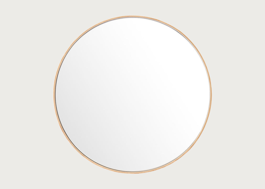 Glance Round Wooden Mirror