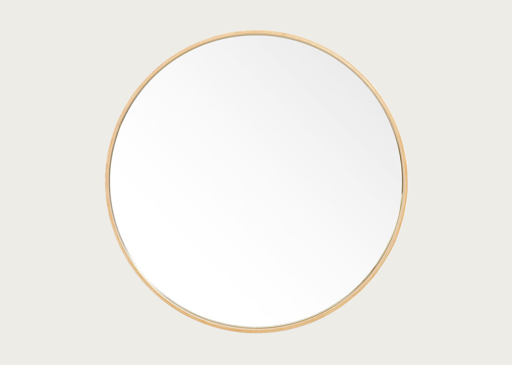 Glance Round Wooden Mirror