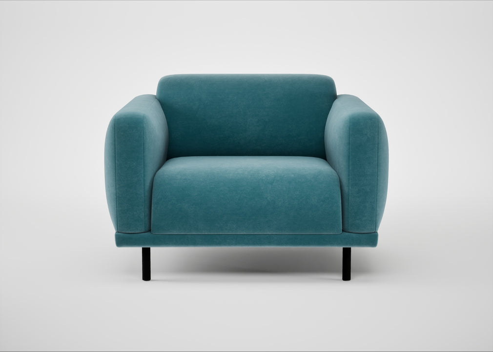 Harri Armchair Smart Luxe Velvet Airforce Blue