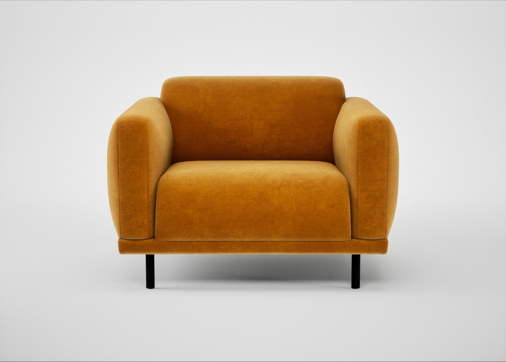 Harri Armchair Smart Luxe Velvet Cognac