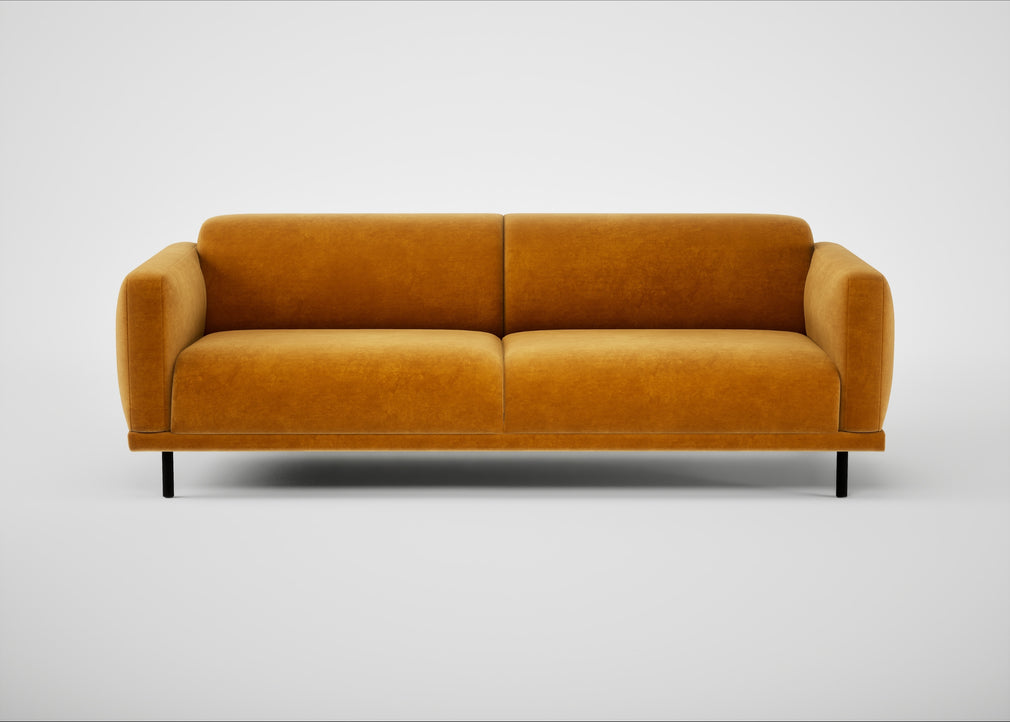 Harri 4 Seater Sofa Smart Luxe Velvet Cognac