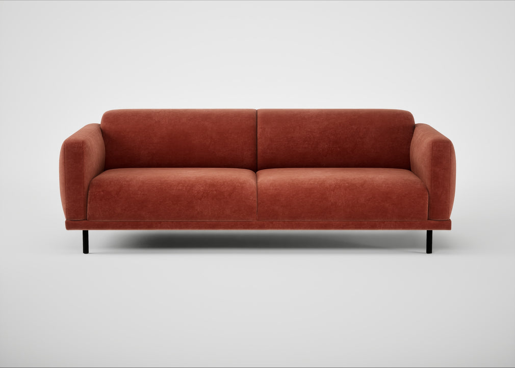 Harri 4 Seater Sofa Smart Luxe Velvet Tawny