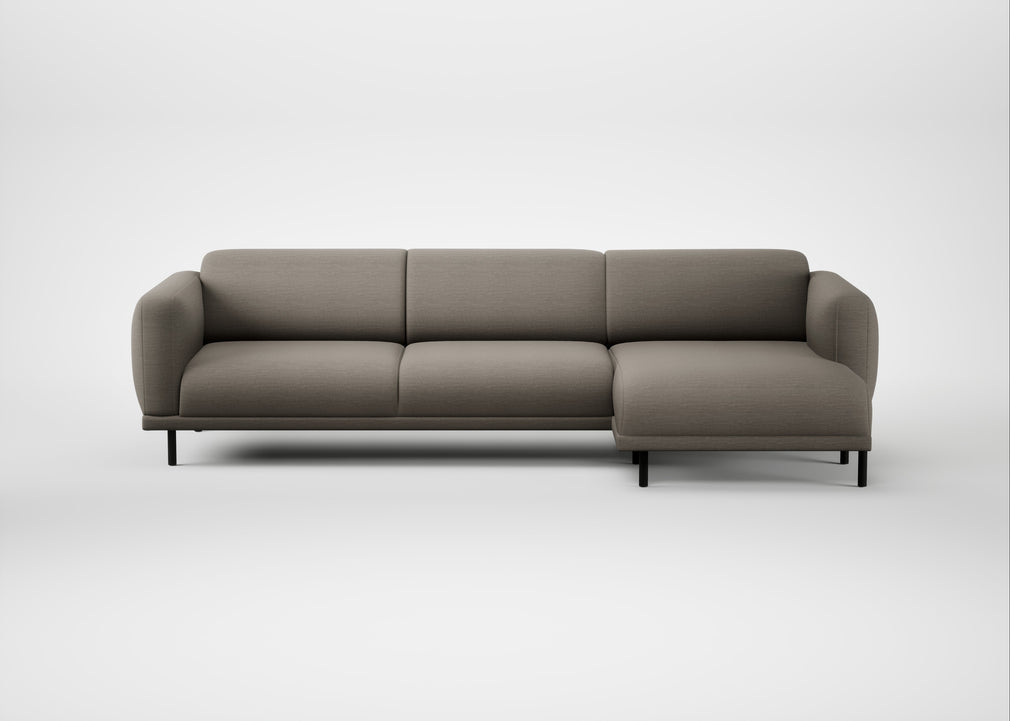 Harri Right Hand Facing Chaise Sofa Broad Weave Pebble