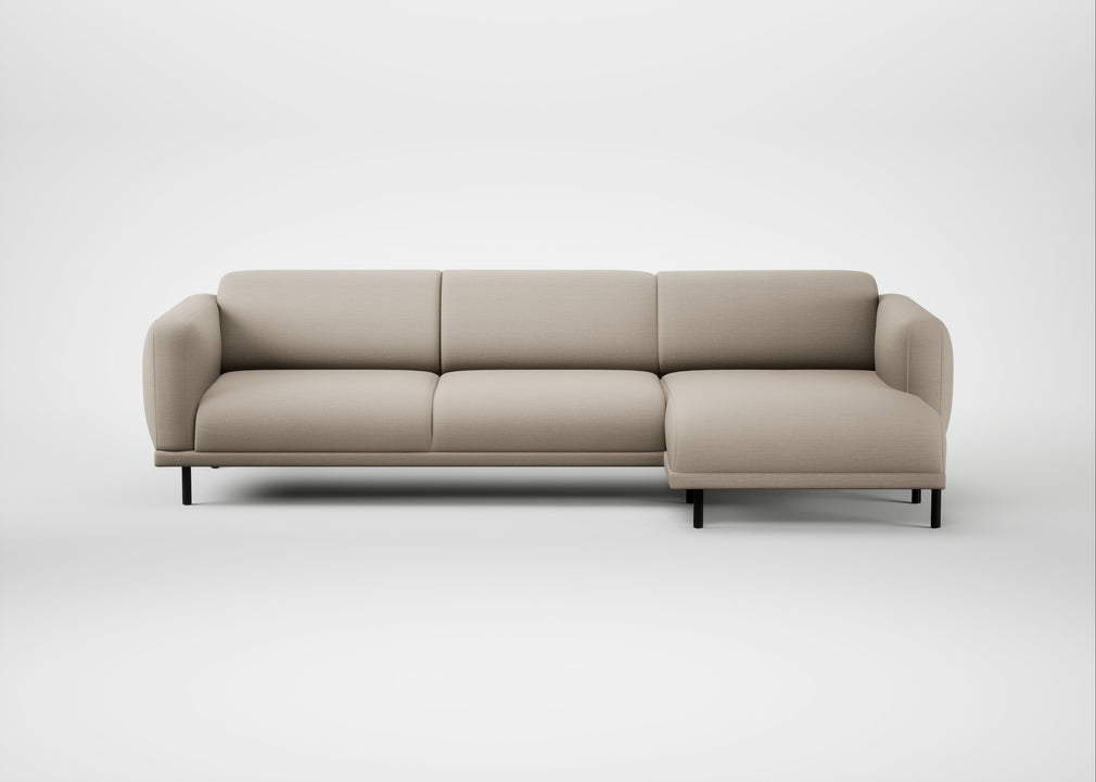 Harri Right Hand Facing Chaise Sofa Broad Weave Putty