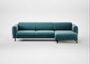 Harri Right Hand Facing Chaise Sofa Smart Luxe Velvet Airforce Blue