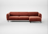 Harri Right Hand Facing Chaise Sofa Smart Luxe Velvet Tawny