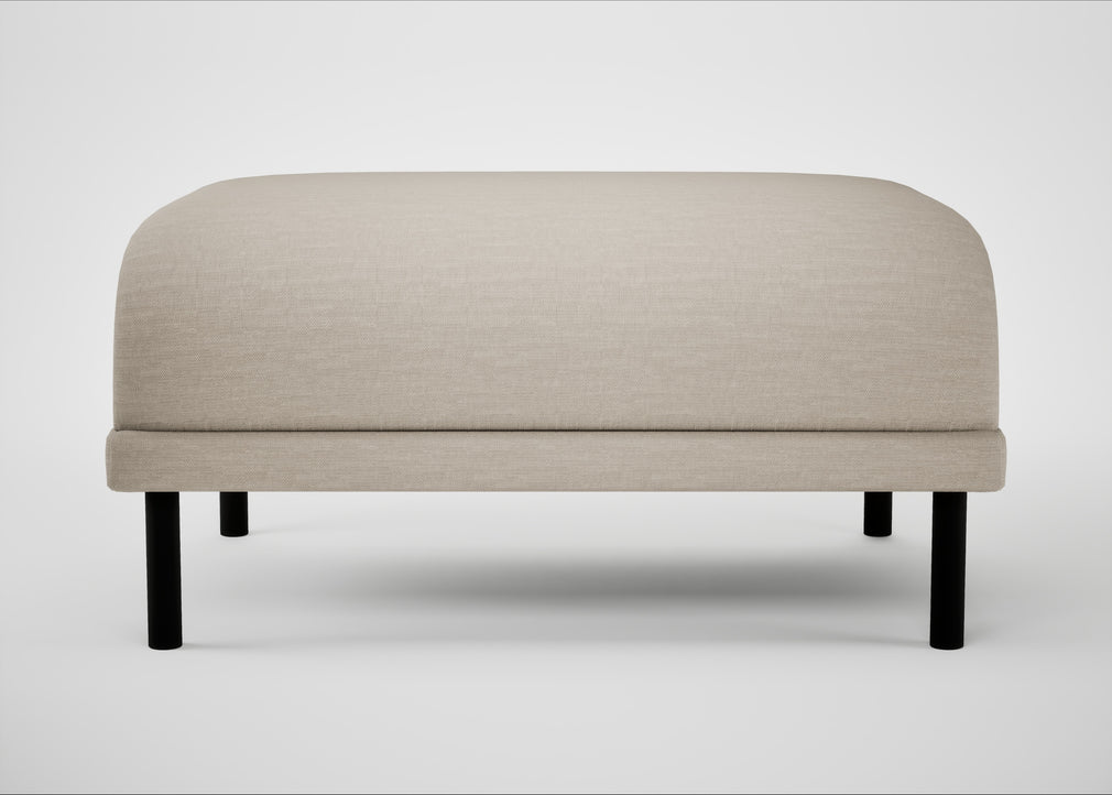 Harri Footstool Broad Weave Putty