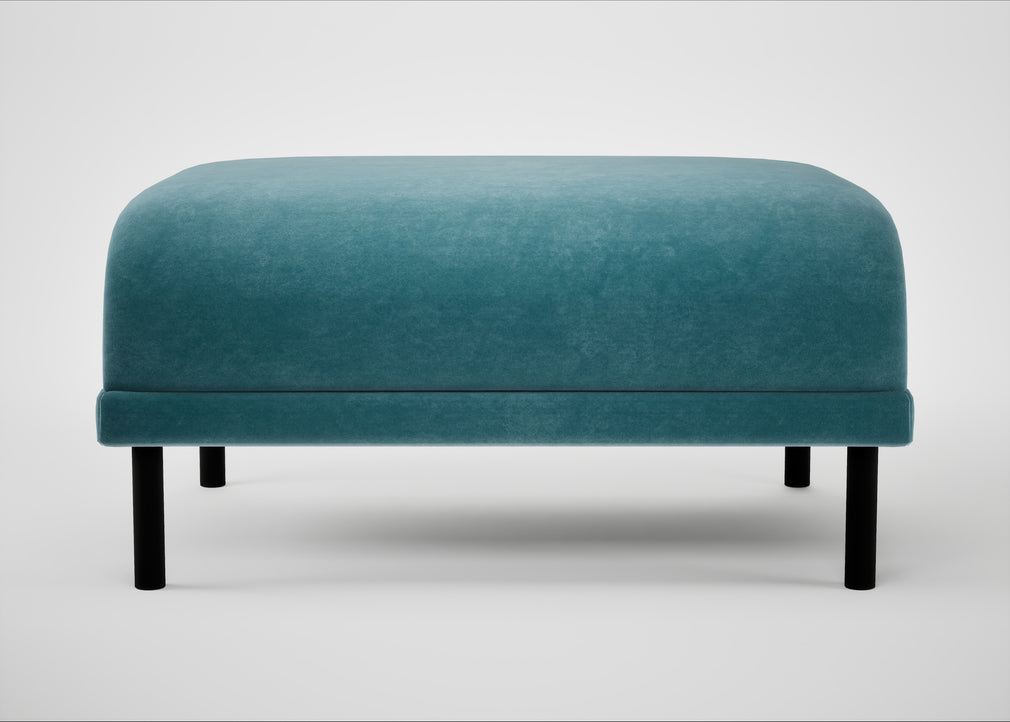 Harri Footstool Smart Luxe Velvet Airforce Blue