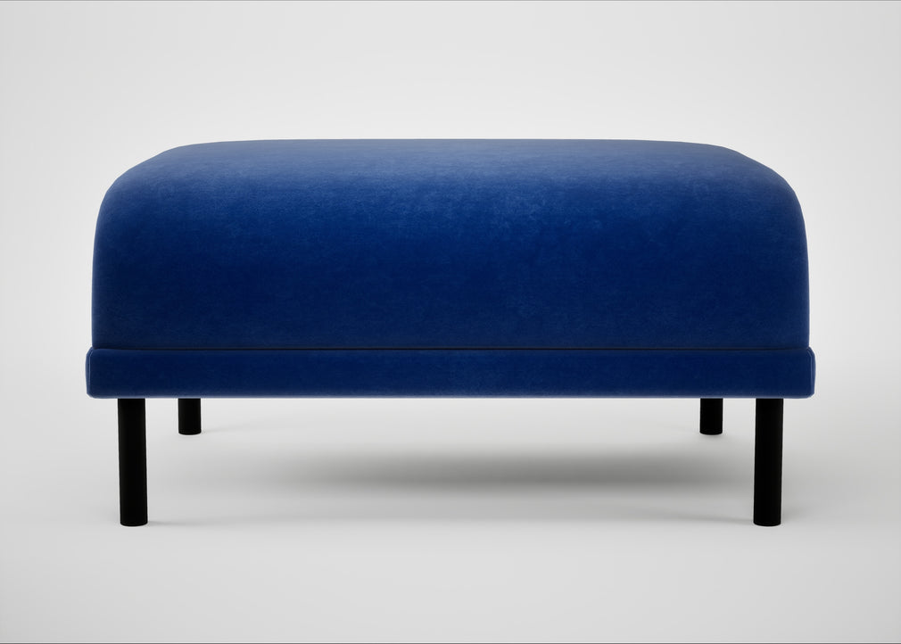 Harri Footstool Smart Luxe Velvet Azure