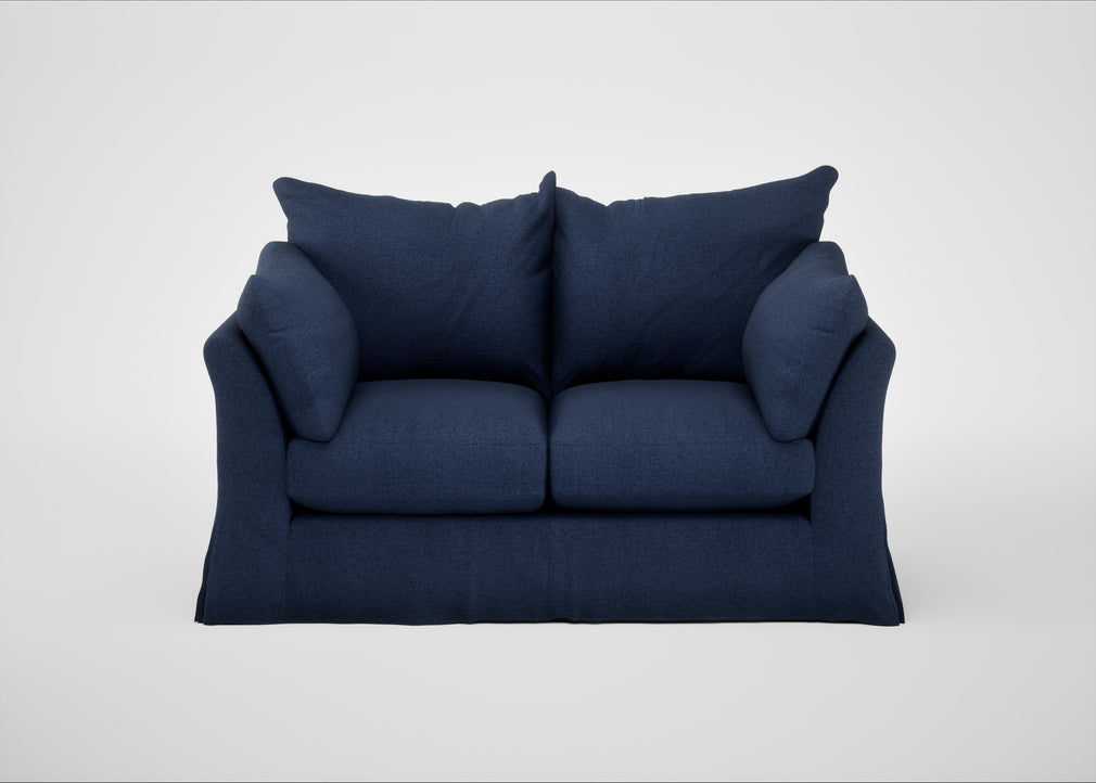 Tailor Loose Cover 2 Seater Sofa Capelo Linen-Cotton Inkspot