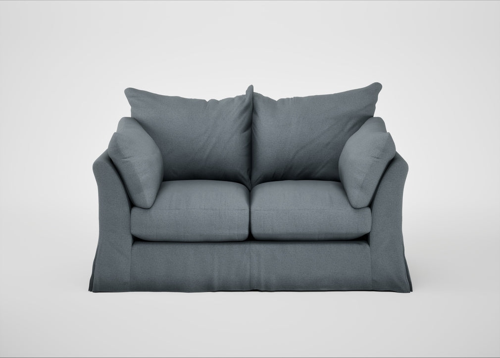 Tailor Loose Cover 2 Seater Sofa Capelo Linen-Cotton Mineral