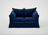Tailor Loose Cover 2 Seater Sofa Cotton Velvet Midnight