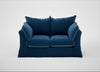 Tailor Loose Cover 2 Seater Sofa Cotton Velvet Petrol