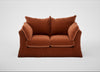 Tailor Loose Cover 2 Seater Sofa Cotton Velvet Russet